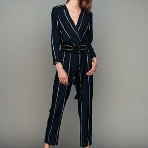 NWT Maje Panti Striped Jacquard Jumpsuit